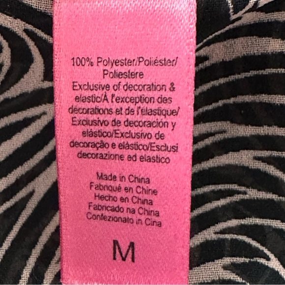 BETSEY JOHNSON Intimates Y2K Sheer Babydoll Swirl Print Mini Dress Size Medium - Picture 13 of 15